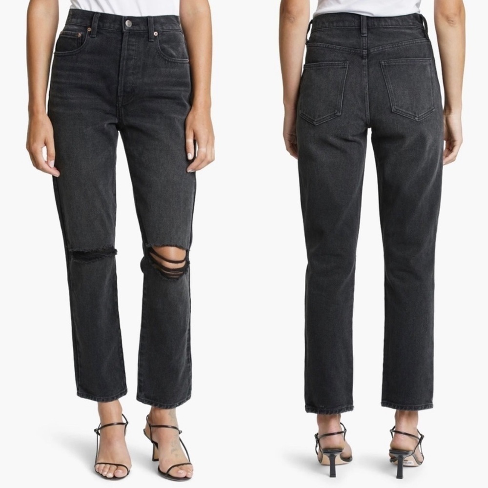 Pistola Keaton High Rise Slim Straight Distressed
Black Jeans Size 26 New